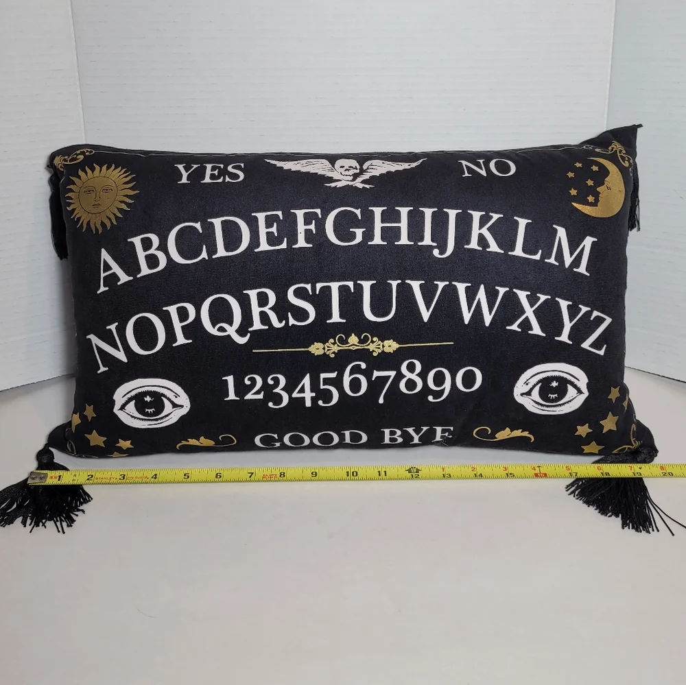 Mystical Black Ouija Board Large Throw Pillow